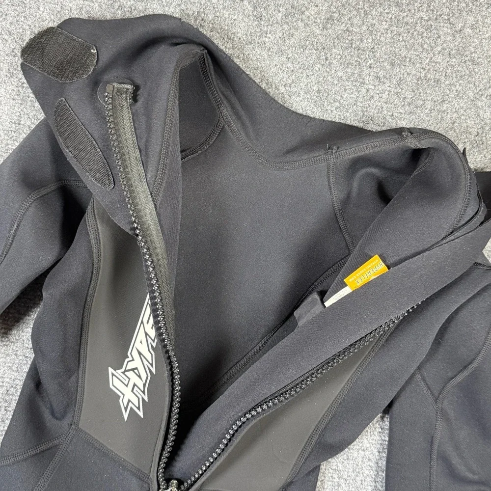 Hyperflex Access 3/2 mm Back Zip Full Wetsuit Black Gray Womens Size 4 #3592